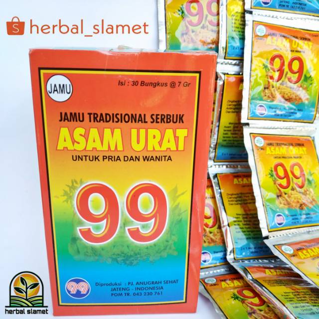 ASAM URAT 99 ISI 30 BUNGKUS JAMU TRADIAIONAL SERBUK