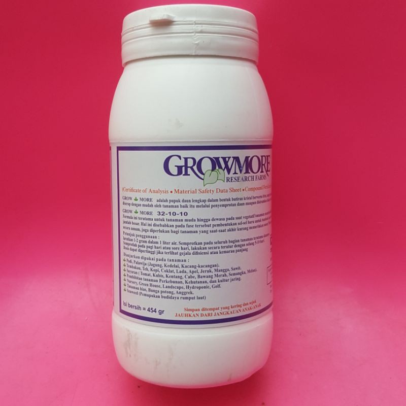 Pupuk Growmore 32-10-10 Botol 454Gr Original Kemasan Pabrik