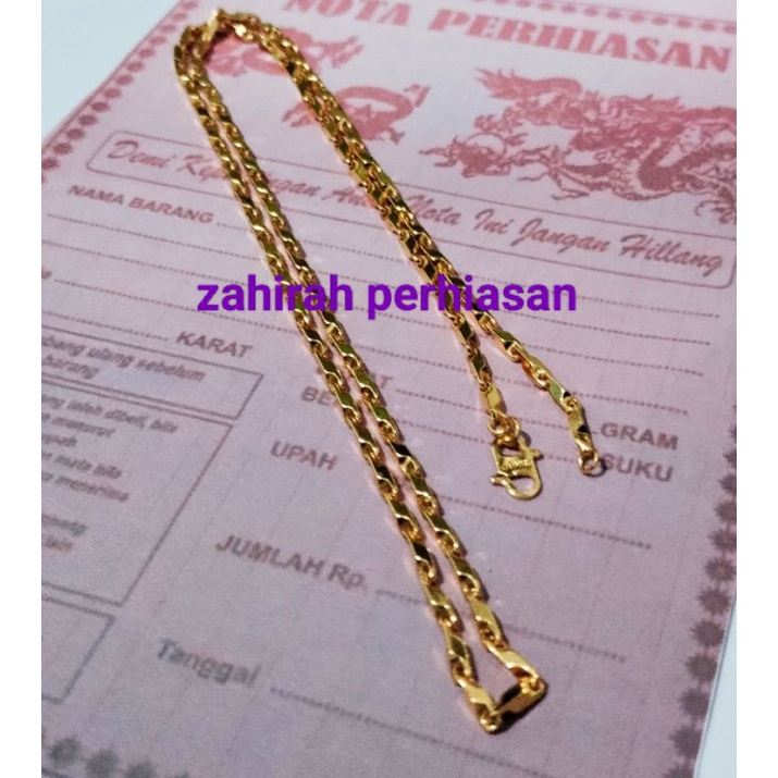 KALUNG WANITA MOTIF PADI EMAS 24K PANJANG 60-45 ANTI LUNTUR ANTI KARAT