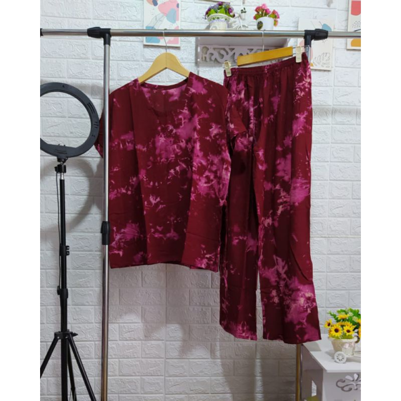 Daster Tie Dye Kekinian Celana Panjang.