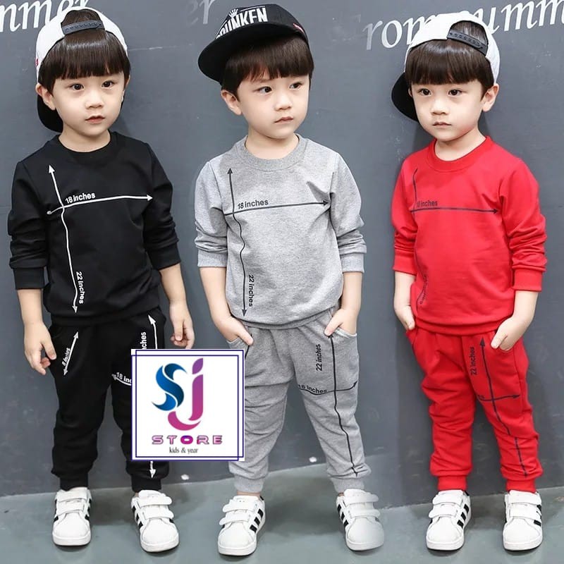 STELAN TREANING ANAK LAKI  LAKI / BAJU KAOS ANAK SET 1 - 6 TAHUN