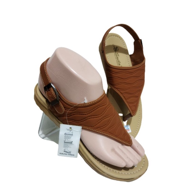 sandal wanita jepit let terbaru merek saila hak 2.5cm