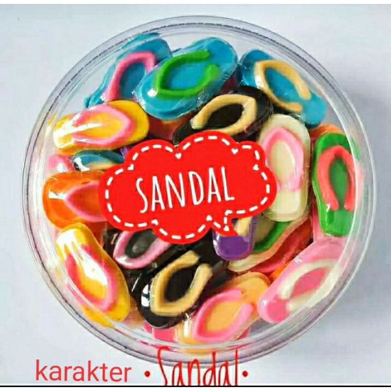 

COKLAT KARAKTER SENDAL/COKLAT PRALINE/COKLAT KARAKTER KEMASAN TOPLES