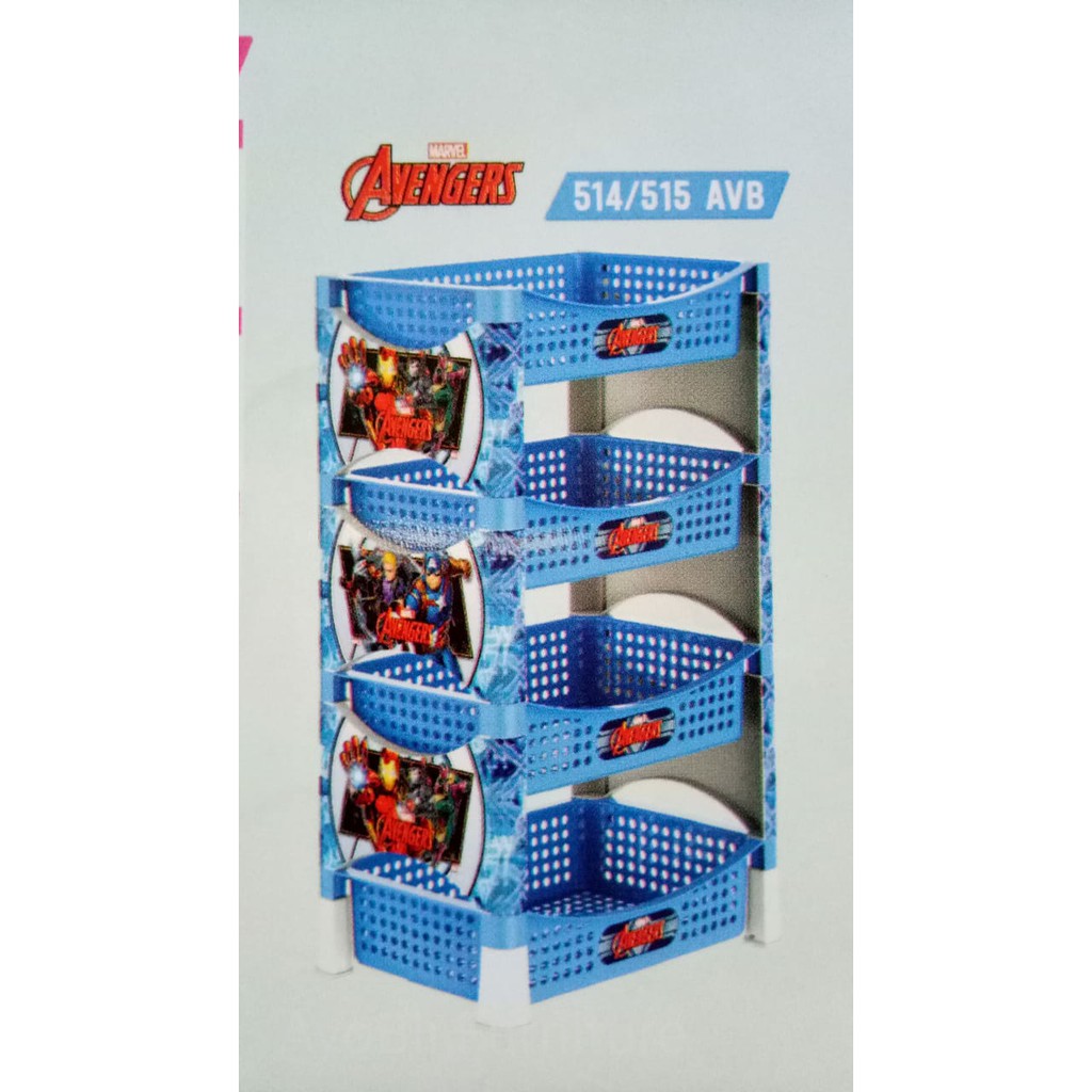 PROMO Rak keranjang Plastik 4 susun Naiba Avenger Mickey Mouse -