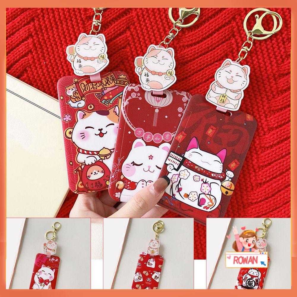 R-cover Pelindung Kartu ID Motif Bunga Fortune Cat