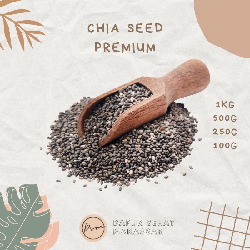 MAKASSAR [250 gram] Organic Black Chia Seed Premium Biji Chiaseed Original