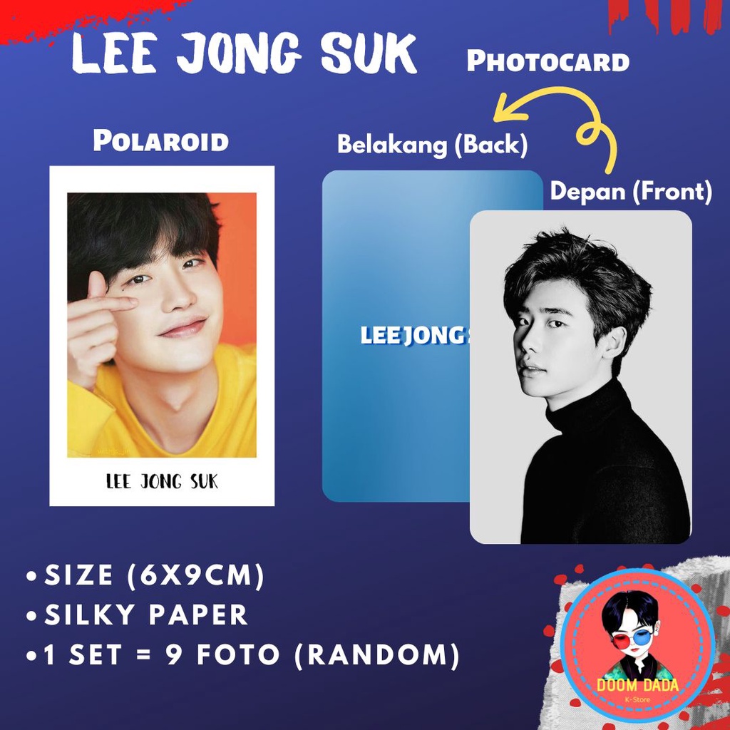 (ISI 9 PCS) Polaroid Lee Jong Suk Aktor Korea / Photocard Lee Jong Suk