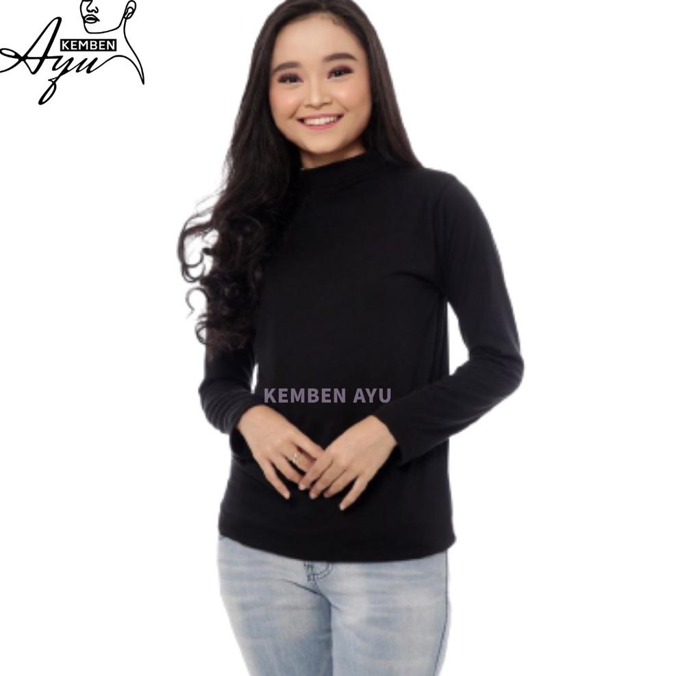 SDK.16Ap22o– Manset Baju Jumbo Adem Mangset Lengan Panjang Bahan Kaos Katun Spandek Daleman Tunik Bl