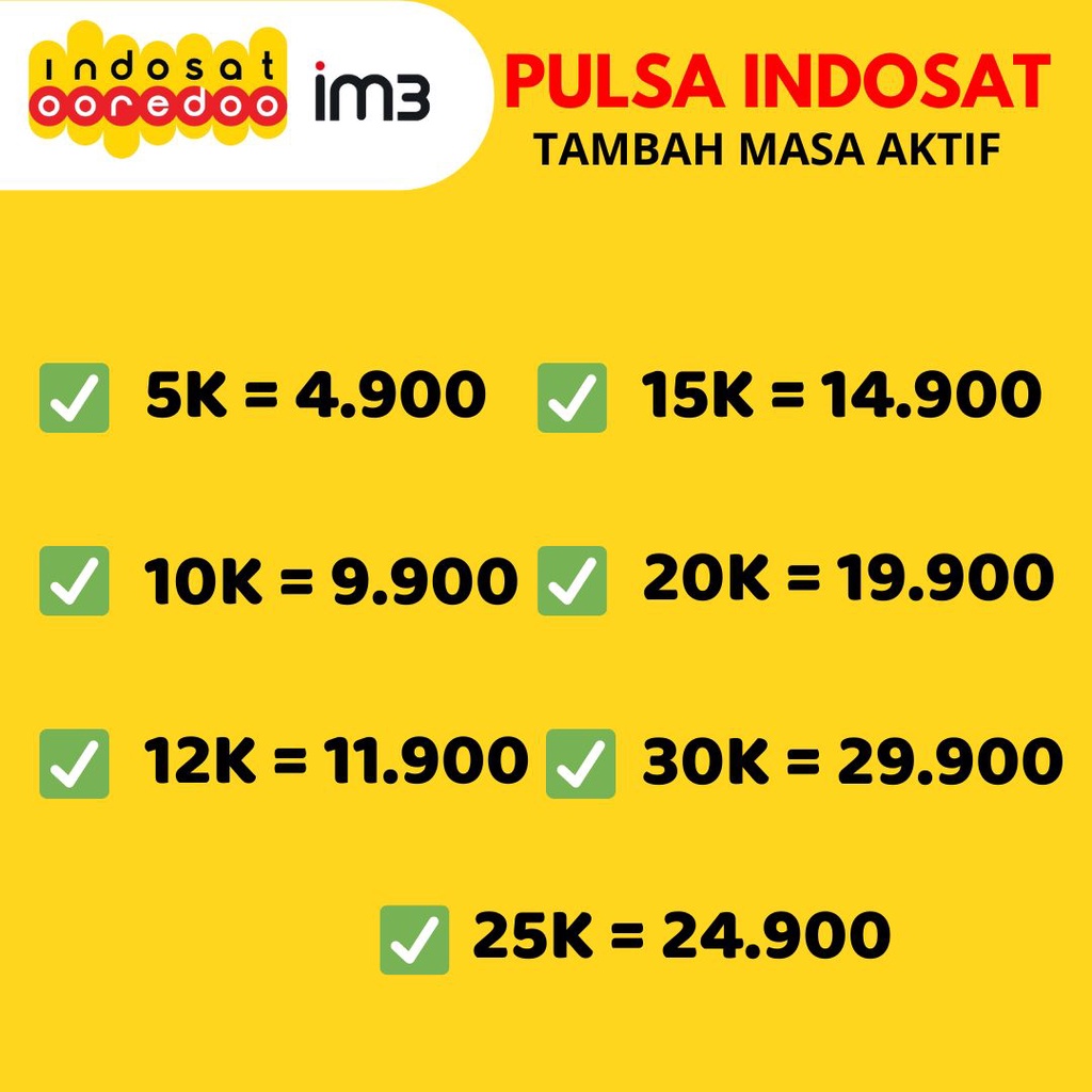 Pulsa INDOSAT MURAH 5K - 30K