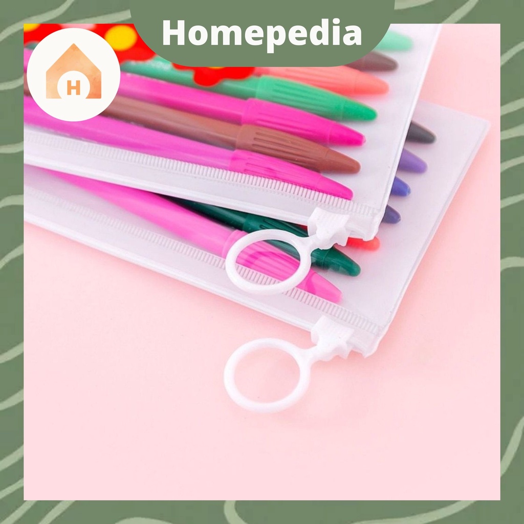 

Tempat Pensil Bening Zipper Pouch Makeup Korean Tempat Alat Tulis Transparan Korea Aesthetic