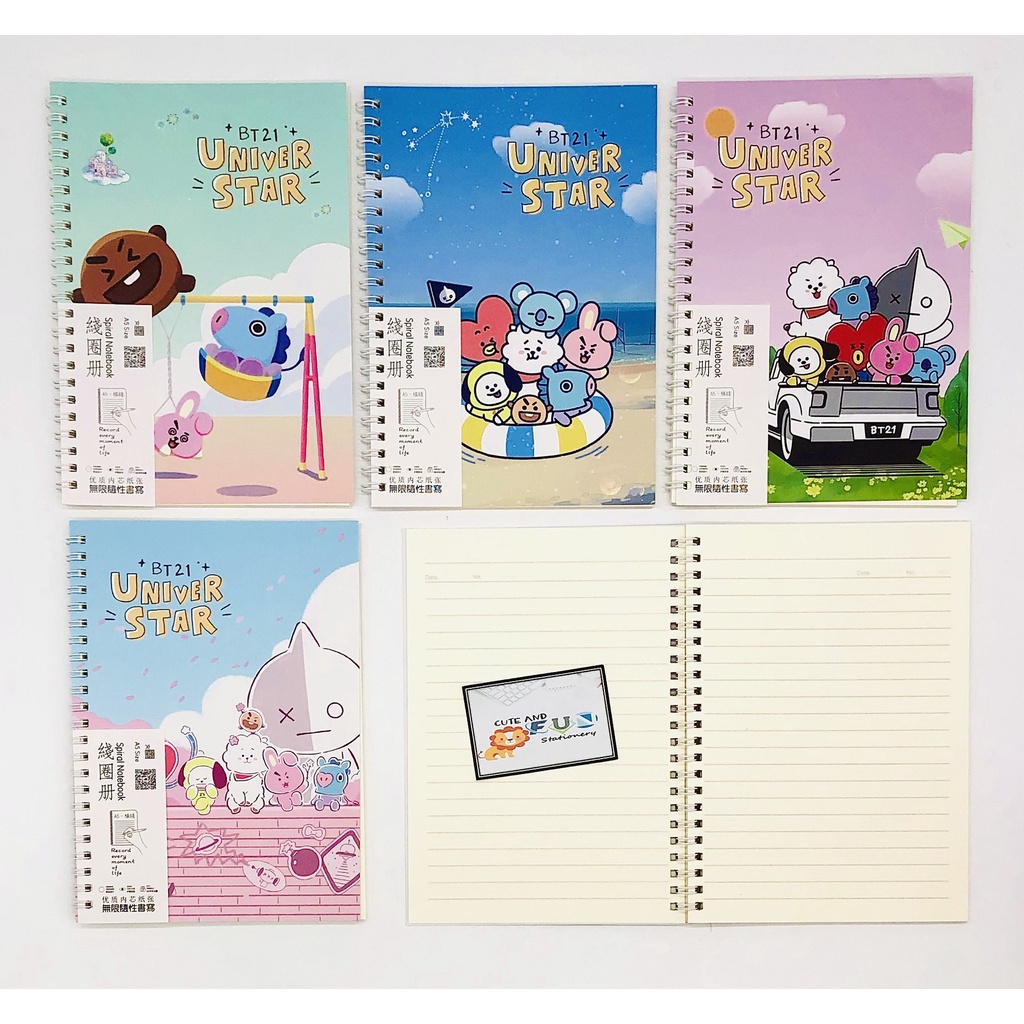 

(A5) LOOSE LEAF NOTEBOOK SPIRAL BT21 WZ-6525-19 / BUKU SPIRAL KPOP