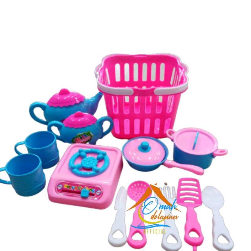 KITCHEN SET_MAINAN MASAK MASAKAN KERANJANG/MAINAN PERALATAN DAPUR MURAH/MAINAN EDUKATIF ANAK FB 803