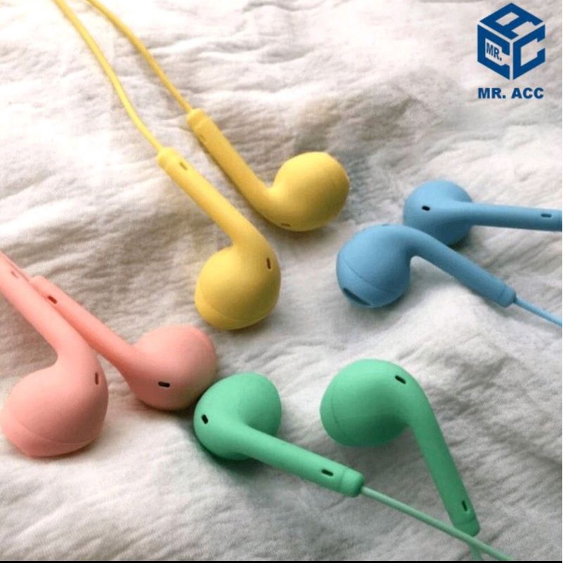 EARPHONE WARNA WARNI JACK 3.5 - HEADSET MACAROON EXTRA BASS U19