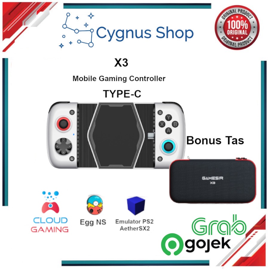 GameSir X3 Type C Phone Cooler Mobile Gaming Controller Gamepad Cloud Gaming Egg NS Emulator