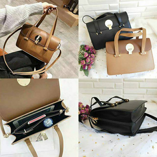 (COD) tas impor batam murah wanita bahan kulit terbaru selempang shoulder bag