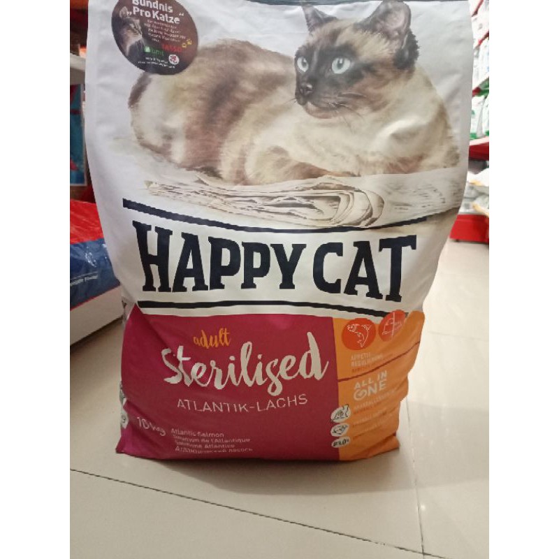 Happy cat happycat Adult sterilised Atlantik salmon 10 kg atlantik-lachs makanan kucing dewasa