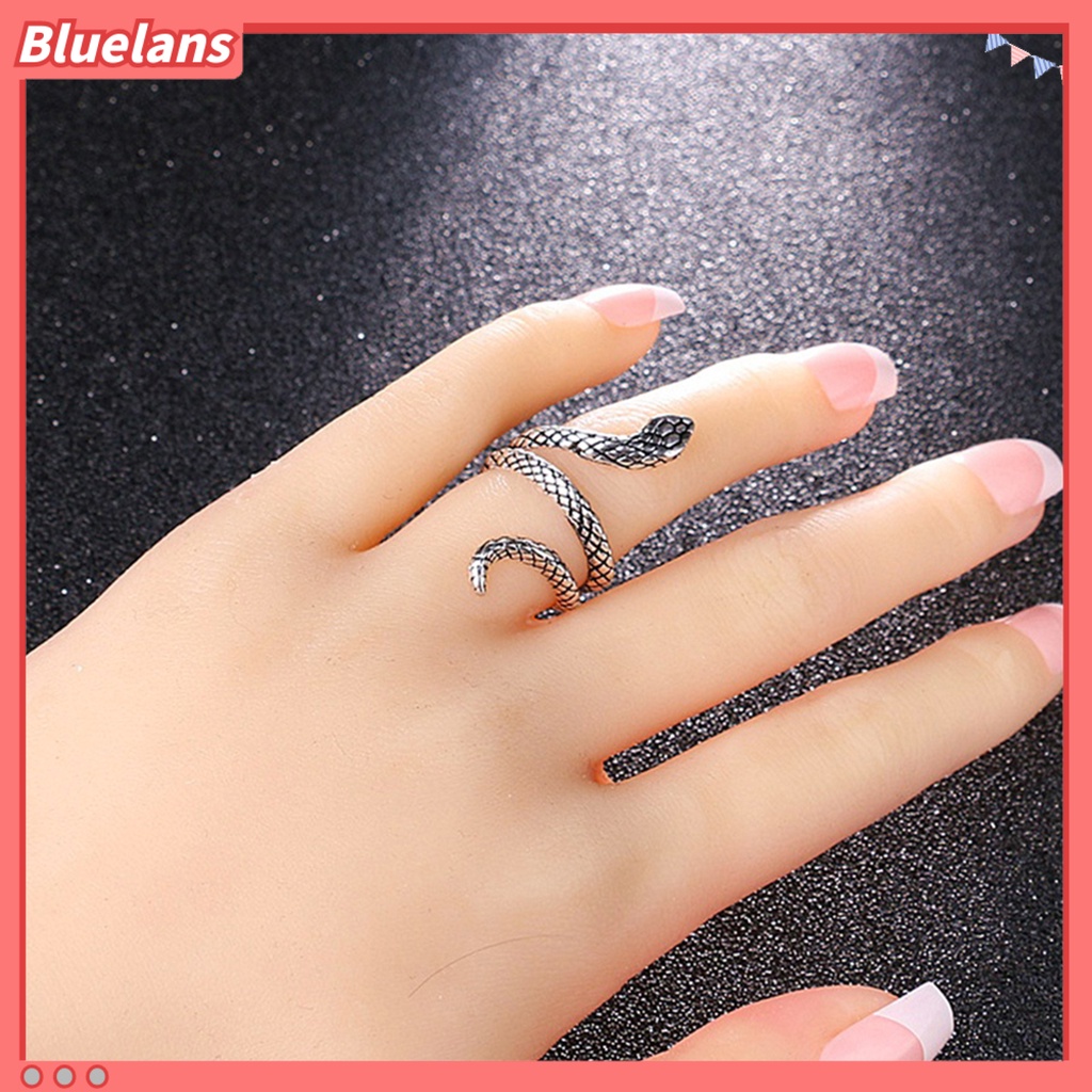 Bluelans Finger Ring Snake Shape Jewelry Gift Alloy Punk Cobra Snake Shape Ring