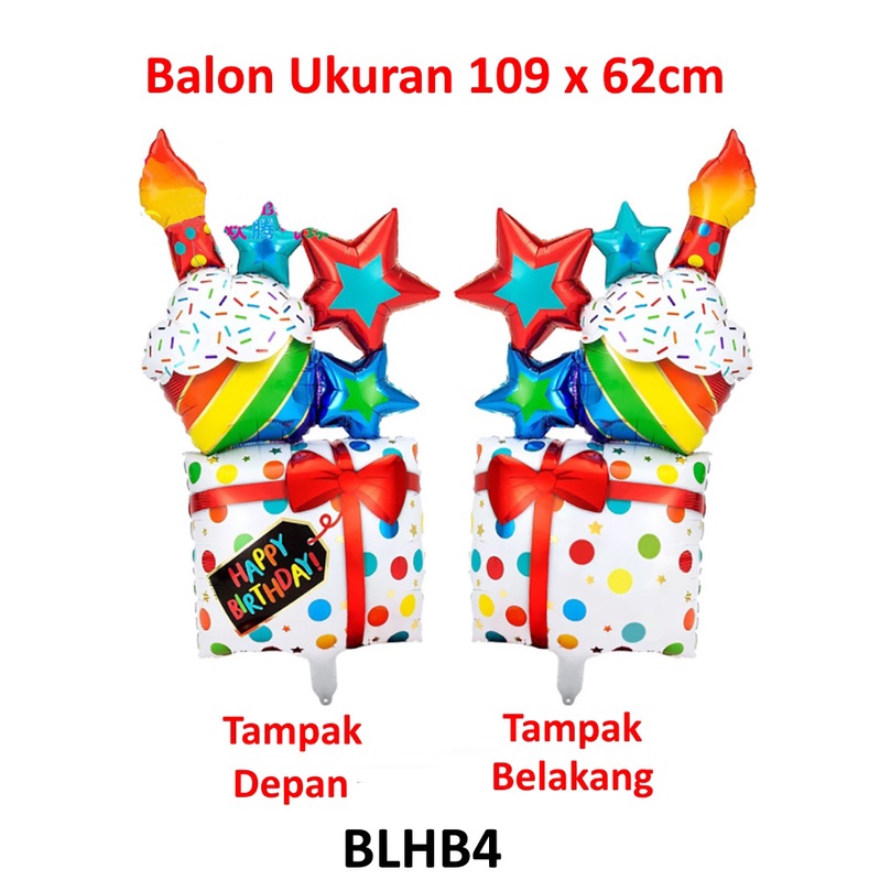 Balon Dekorasi Acara Ulang Tahun Motif Kado Ukuran Besar Jumbo