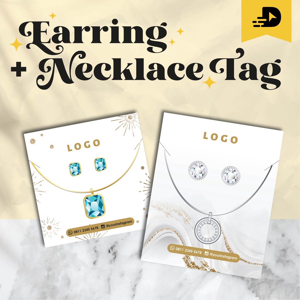

[MINIM 30 PCS] Kertas Display Kalung Dan Anting Custom