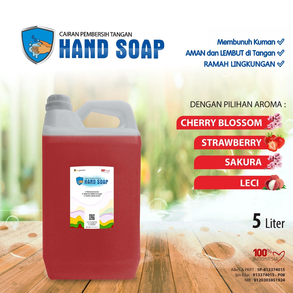 Sabun Cuci Tangan Antiseptic Variasi Aroma Segar 5 Liter / Hand Soap Hand Wash 5 Liter (  Jerigen  )