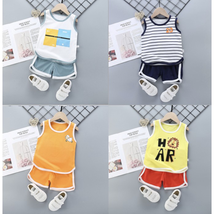 babyfit XHM-4 setelan oblong kutang celana pendek baju anak import xhm-1027r