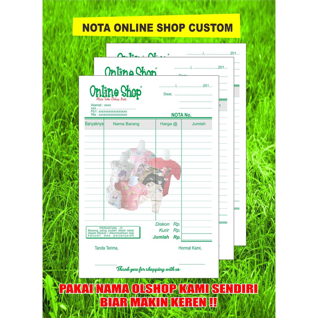 Nota Olshop Custom 2ply Hvs4 Murah