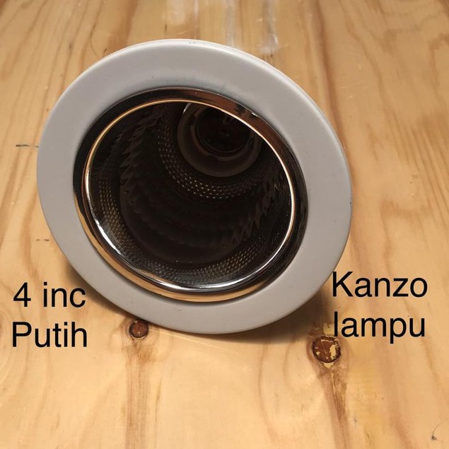 Downlight 4 inch Adjustable + Fitting E27  &lt; Putih &gt;   Lampu Plafon