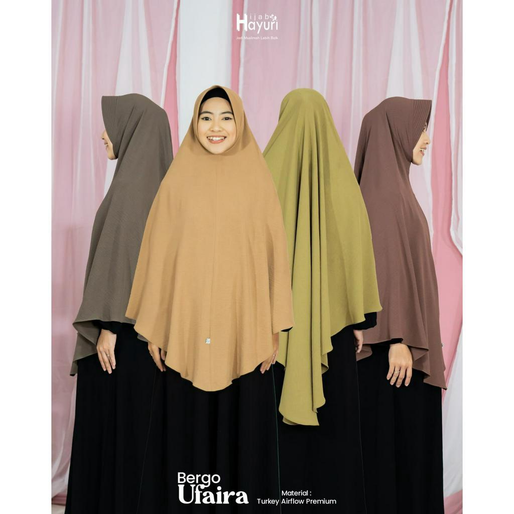 HIJAB HAYURI BERGO UFAIRA PED ANTEM HIJAB INSTAN SYARI ORIGINAL