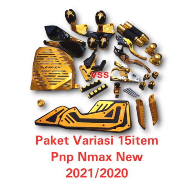 MurahPaket 15item Variasi Nmax New 2021/2020 All Nmax New/slider knalpot/pijakan kaki/spion/cover ra