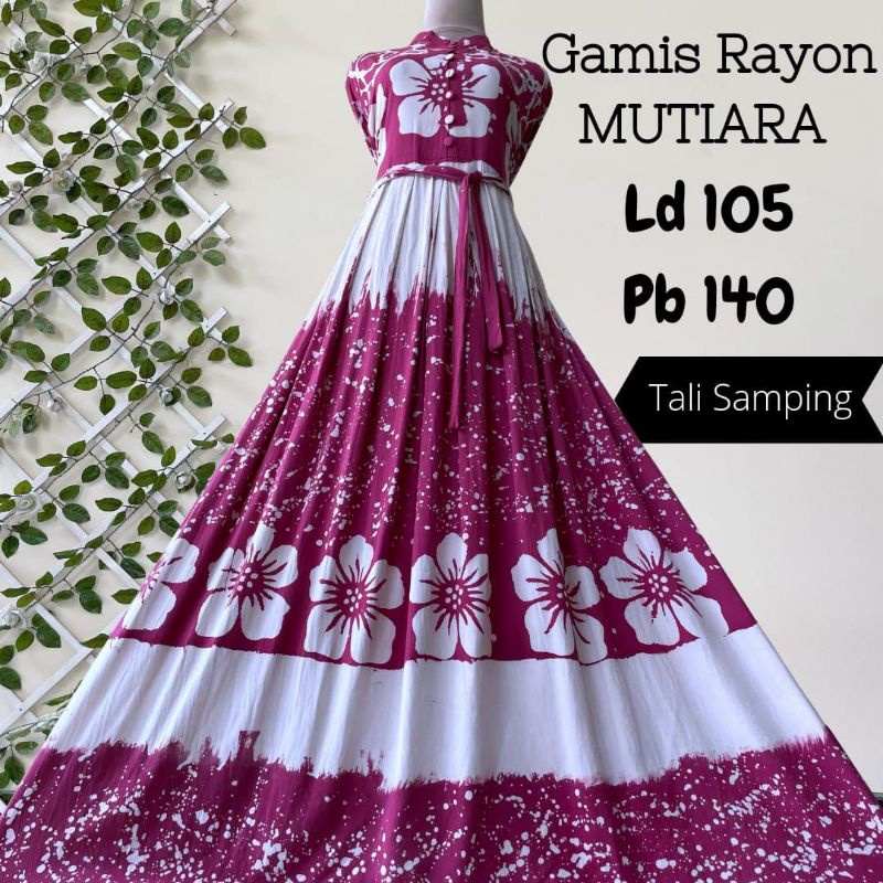 gamis twill rayon candimekar warna pink