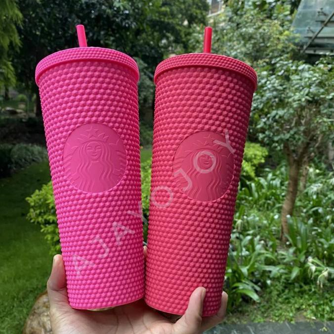 Menakjubkan Tumbler Starbucks Studded Cold Cup Blink Ruby Pink Trendi