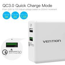 Vention QC02 Dual USB Port Qualcomm Quick Charge 3.0 Wall Charger