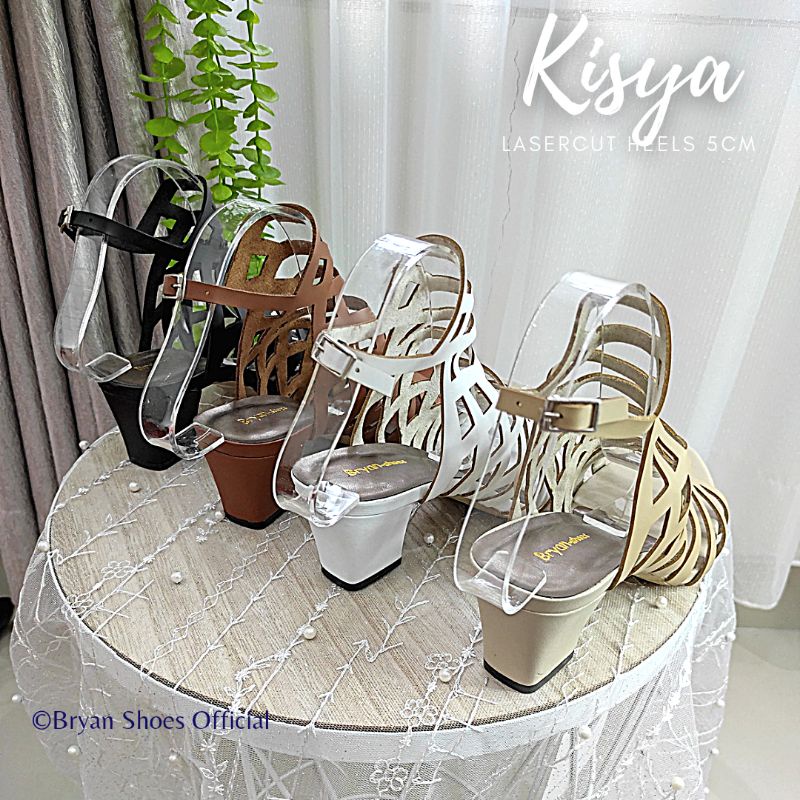 Bryan Kisya Heels Tali Lasercut Gladiator Spider Hak Tahu 5cm Jumbo Oversize Bigsize 36-40 41 42 43