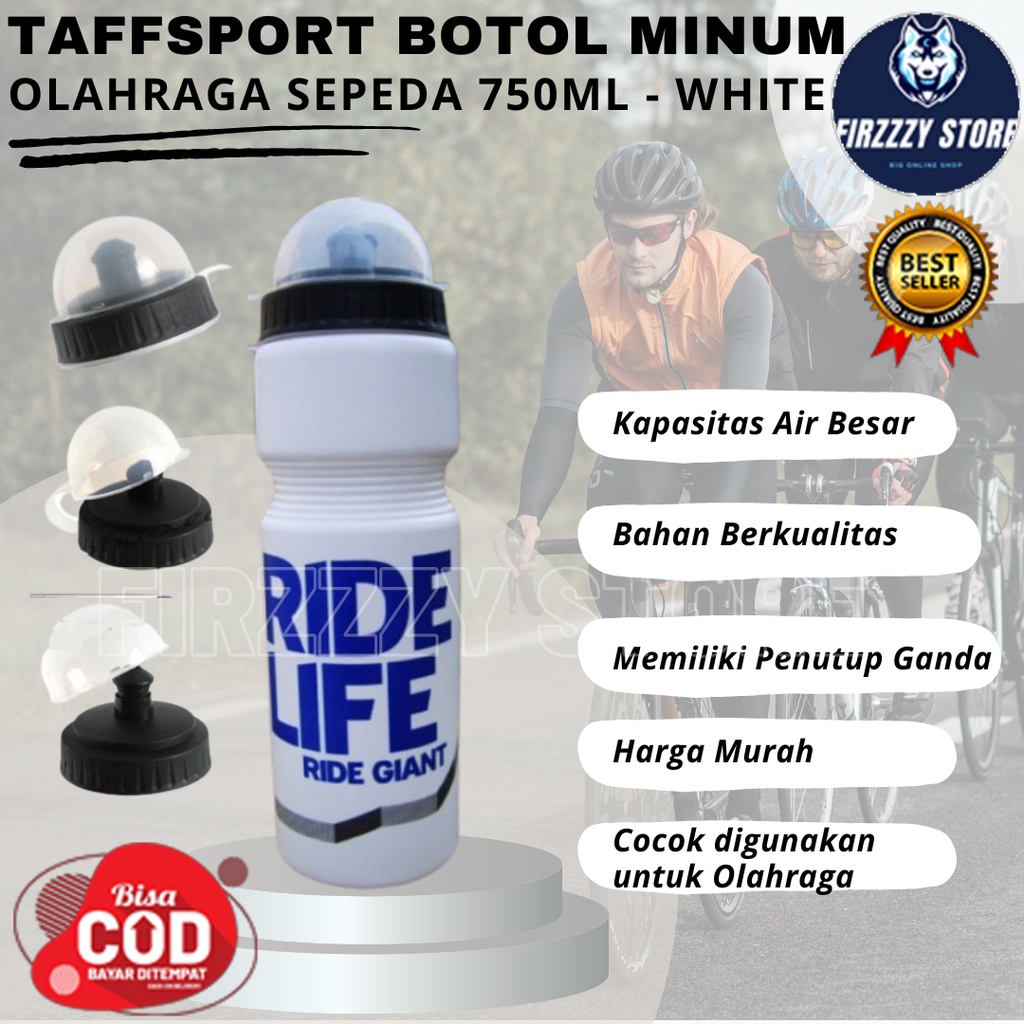 TaffSPORT Botol Minum Olahraga Sepeda 750ml - White