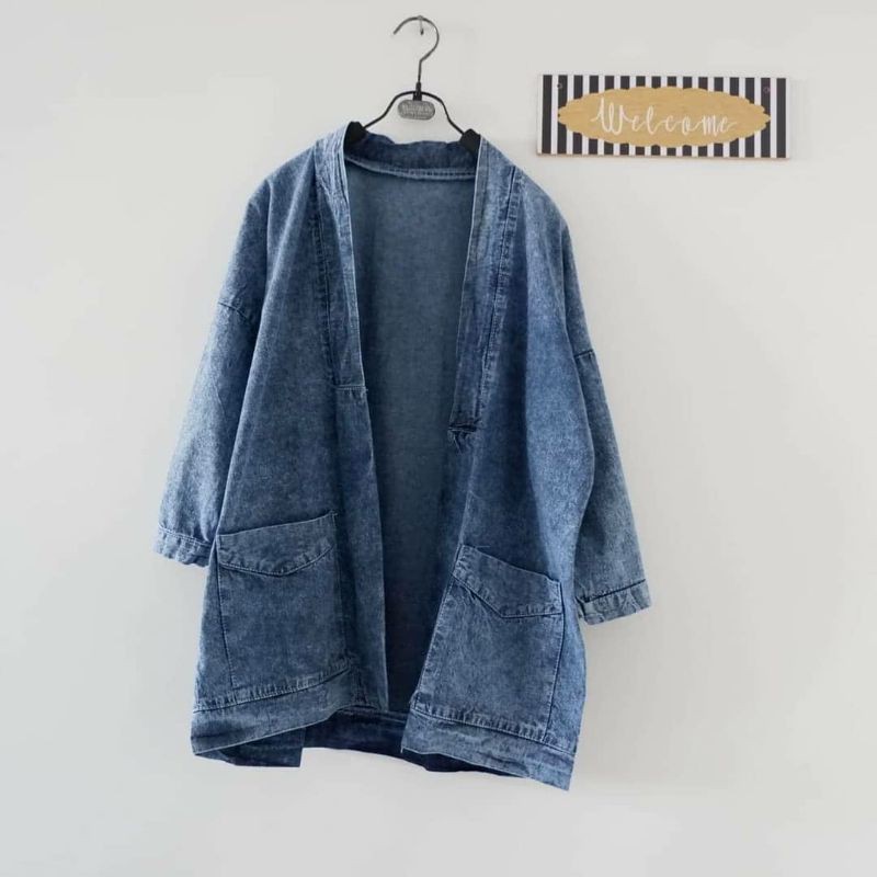 DISKON CARDIGAN JEANS WANITA // OUTER JEANS WANITA // KARDIGAN OUTER JEANS JUMBO