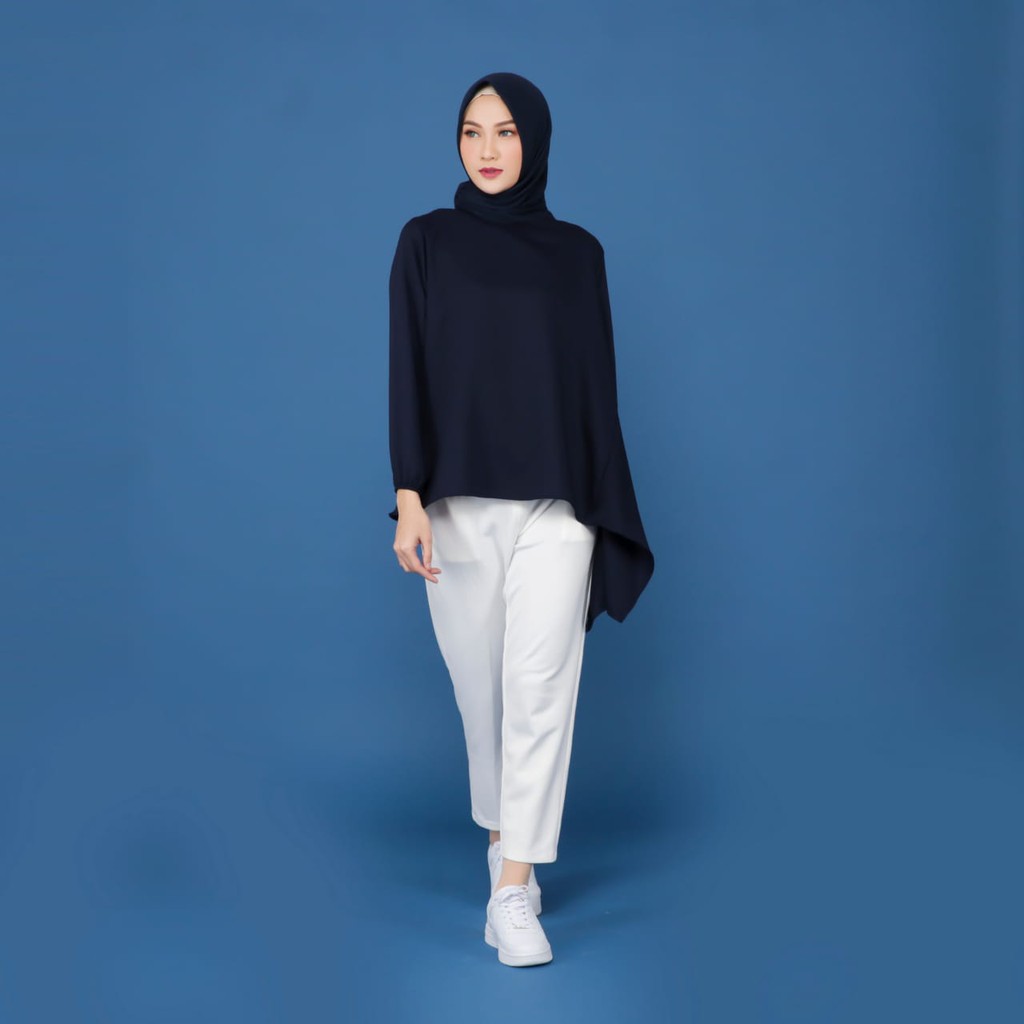 Tokomilkan - Atasan Kemeja Tunik Wanita SABILA TOP | Blouse Cewek Bahan Moscrape