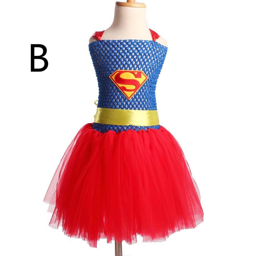 Wonder long Dress Tutu Kostum Cosplay Halloween Super Hero 