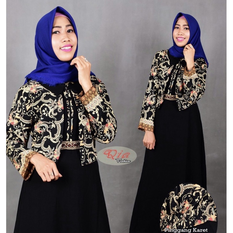 (COD) Gamis Batik Rompi / Gamis Batik Blezer / Bolero Batik / Gamis Batik Couple / Kemeja Batik