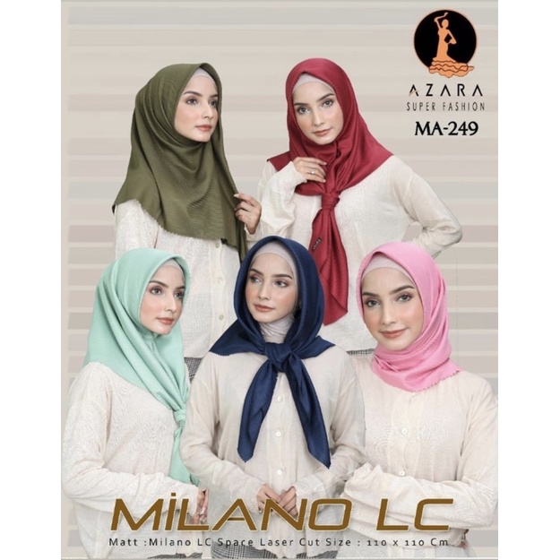 Jilbab Segi Empat Milano Laser Cut Azara / HIJAB SEGIEMPAT MILANO SPACE SALUR Lc