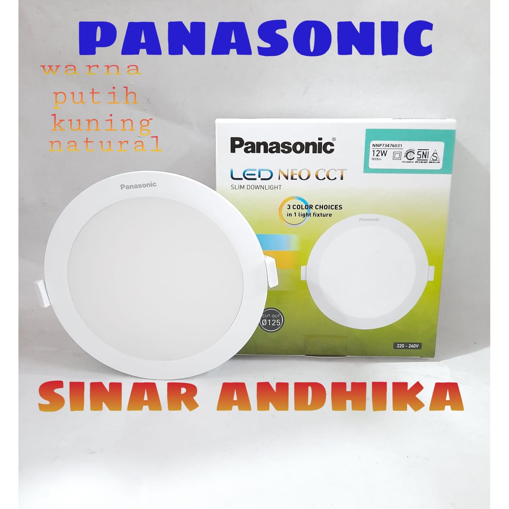 LED NEO CCT SLIM DOWNLIGHT 3 WARNA PANASONIC 12 WATT NNP 73476