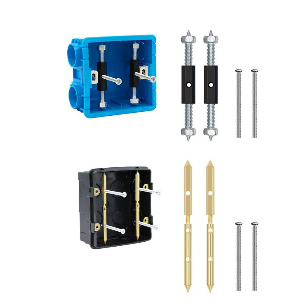 ROW 2/10PCS Junction Box Kit Cassette Repairer Repair Tool Socket Switch Recovery Dark Box Repair Pole 86/118/120 Type Bottom Wall Mount Damage Metal/Insulation Screws Support Rod