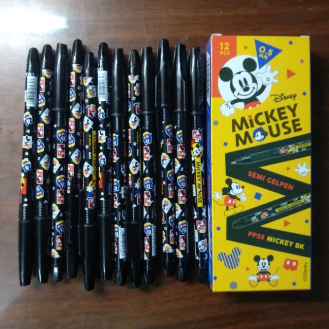 

Pulpen merk PIPO PPS 5 DISNEY MICKEY 0.5 Hitam semi Gel