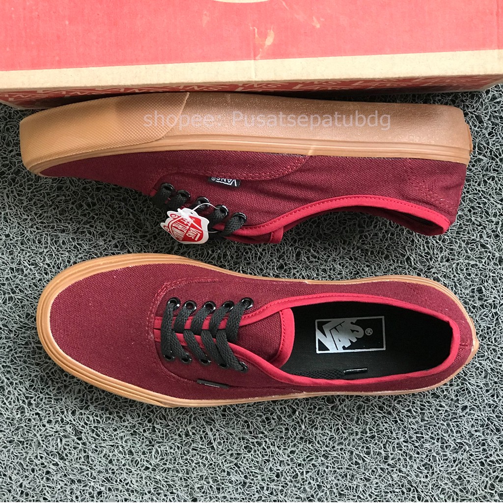 SEPATU VANS AUTHENTIC MAROON GUM WAFFLE DT