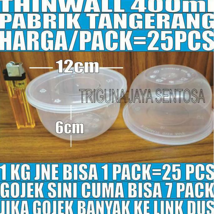 Mangkok Plastik 400 ml Tempat Kotak Makan Nasi Cup Puding Thinwall TERMURAH