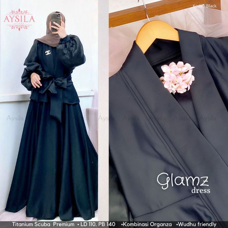 Glamz Dress Premium ori Aysila gamis kondangan pesta cantik