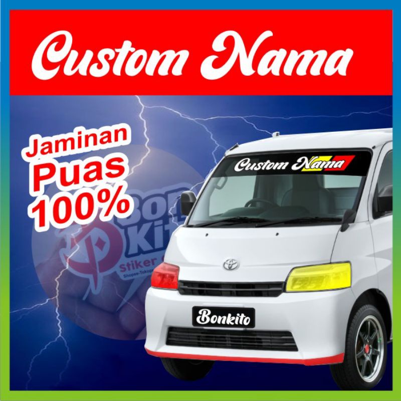 stiker mobil stiker kaca depan mobil custom nama