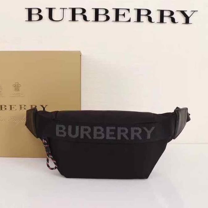 Pengiriman Cepat waistbag pria..> TAS PINGGANG PRIA WAISTBAG BUMBAG WANITA BURBERRY HITAM PREMIUM