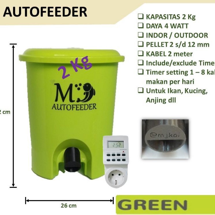 AUTOFEEDER - Auto feeder 2 kg Pemberi makan hewan otomatis (ikan, anjing, kucing)