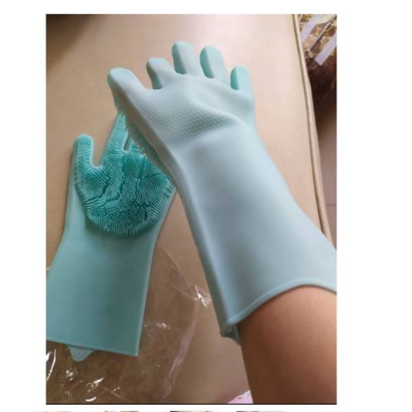 Magic Gloves Brush - Sarung Tangan Cuci Piring Magic Silicon Cleaning Gloves Anti Panas Oven Pembersih Alat Masak