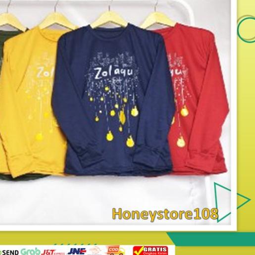 ► KAOS WANITA LENGAN PANJANG ATASAN BAJU ZOLAQU MUSLIM A63 - Kuning ➸